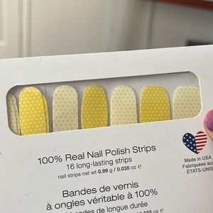 Summer time fun! polka dot yellow and yellow Color Street Nail strips-new